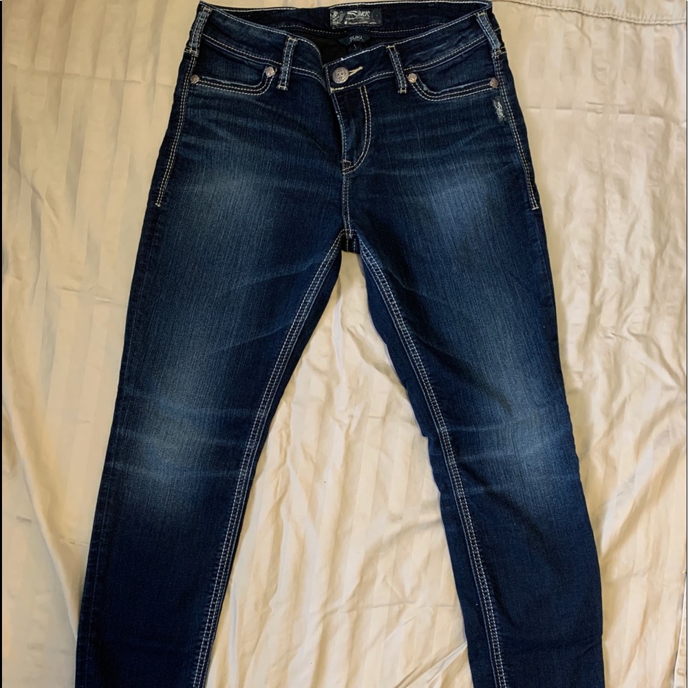 Silver skinny jeans